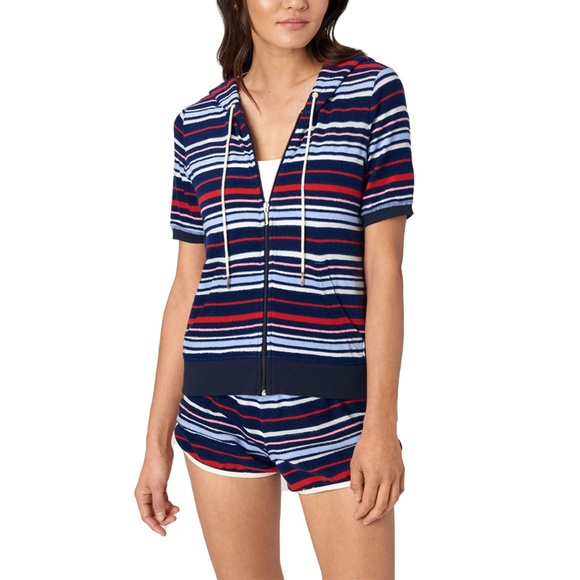 Juice Couture Microterry Burnout Stripe Shorts - Picture 4 of 5